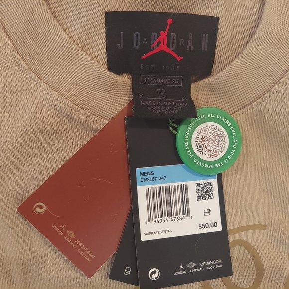 Nike Air Jordan Travis Scott Cactus Jack Khaki T-Shirt Size M *in hand* NWT - Picture 3 of 3